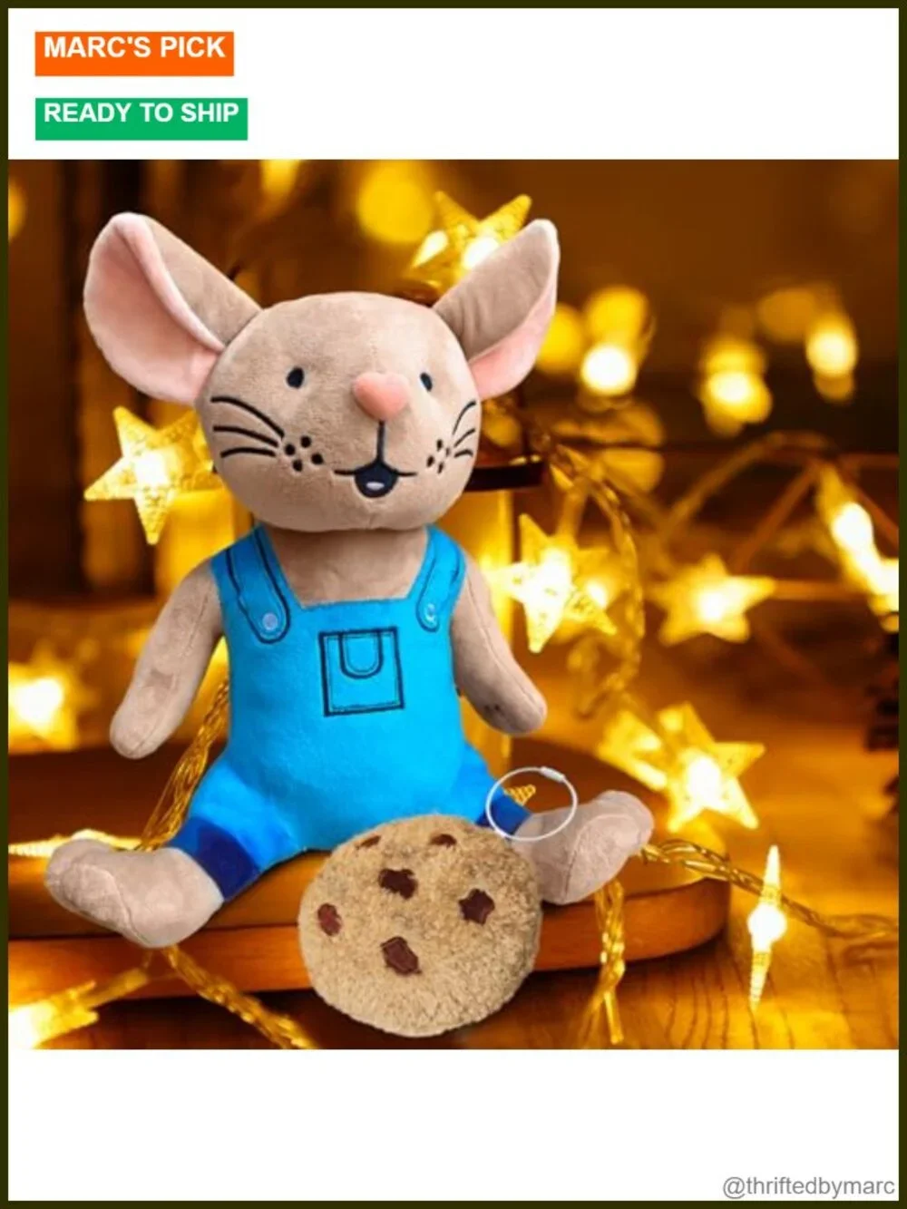 Handmade Mouse & Cookie Stuffed Animal Plush Set 11.8